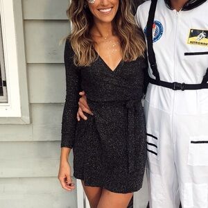 Urban Outfitters Sparkle Mini Wrap Dress
